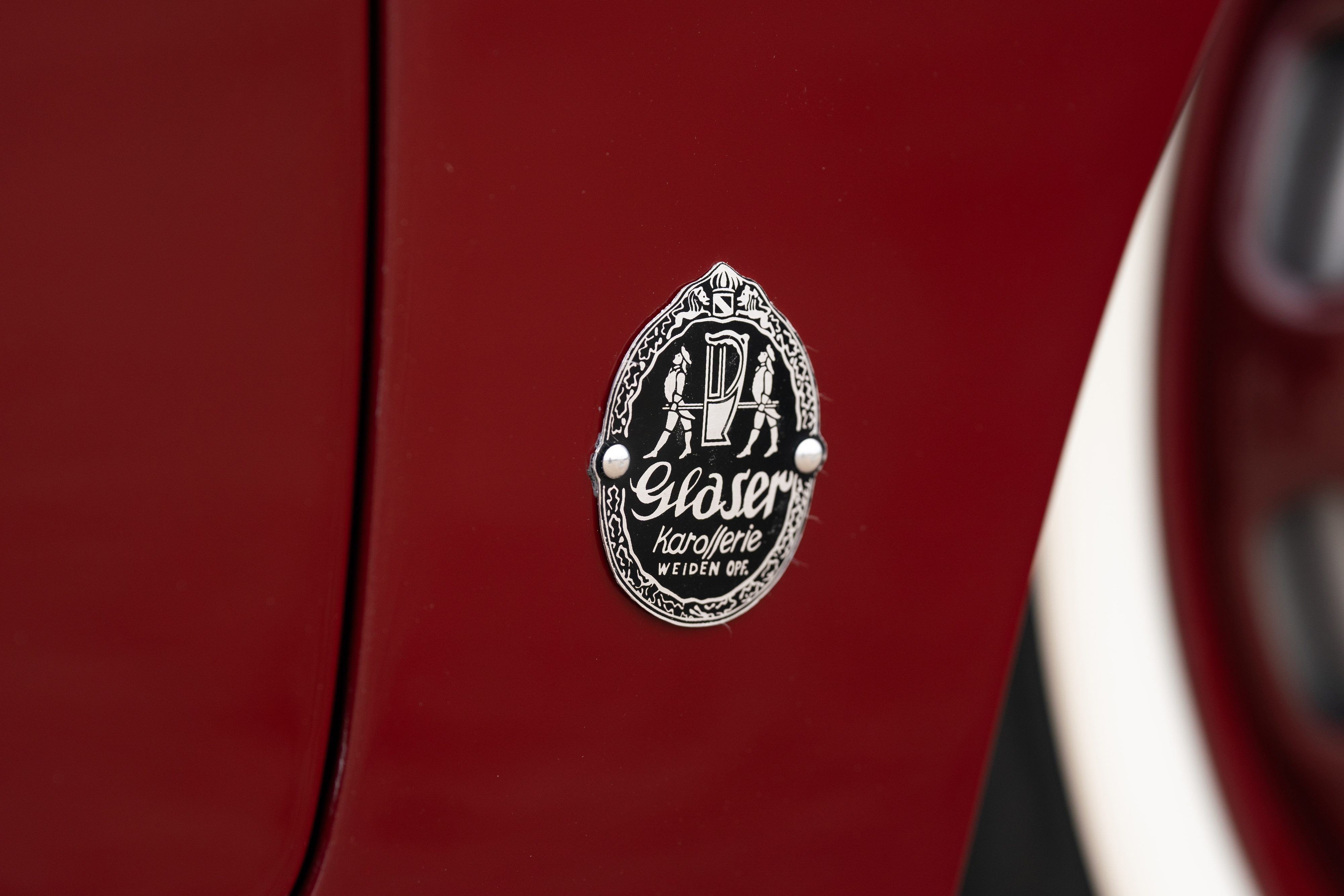 1953 Porsche 356 Cabriolet by Gläser in Strawberry Red