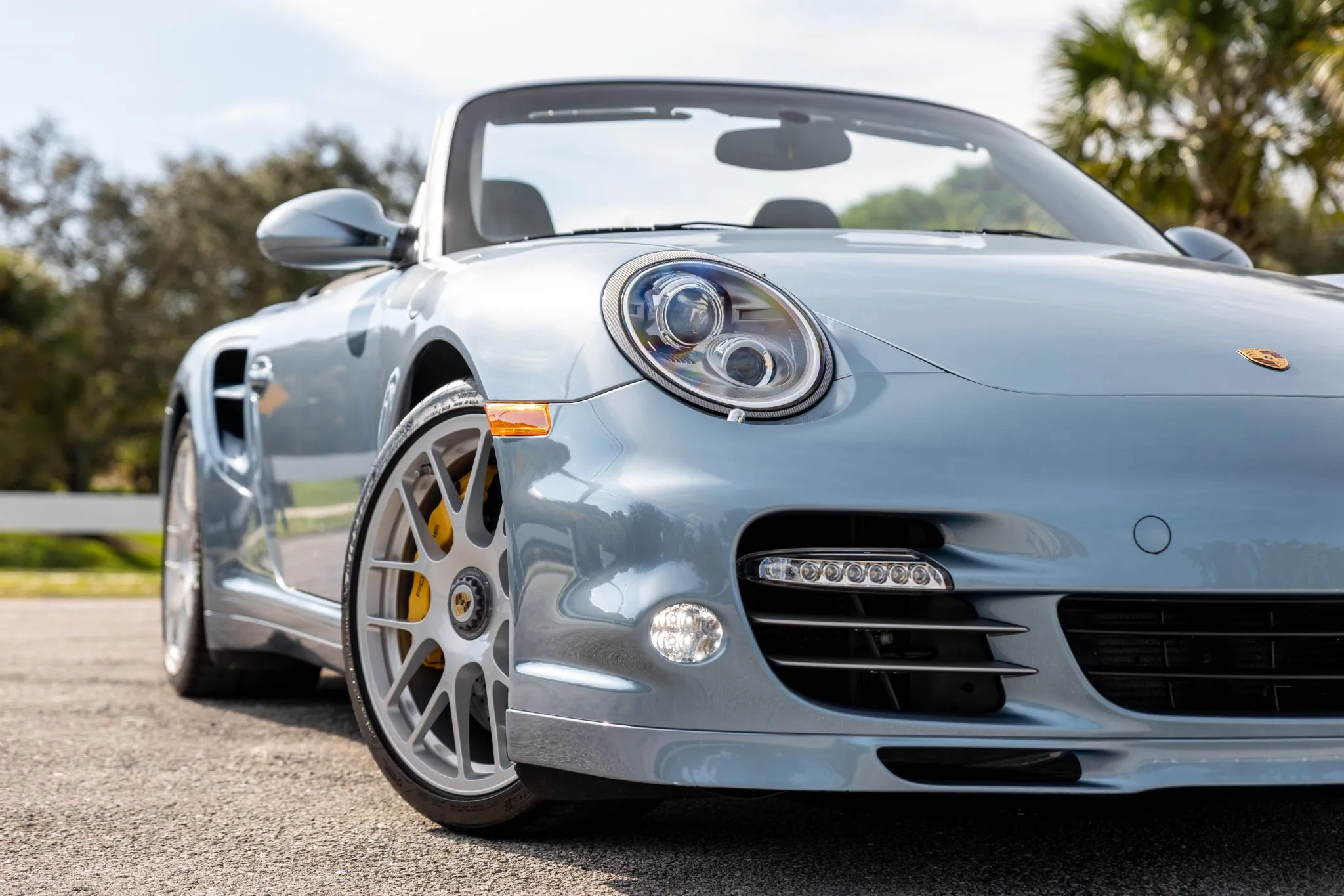 2011 Porsche 911 Turbo S Cabriolet in Ice Blue Metallic
