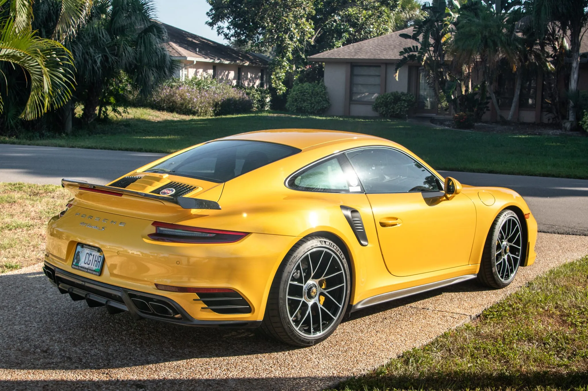 2018 Porsche 911 Turbo S Coupe in Saffron Yellow Metallic