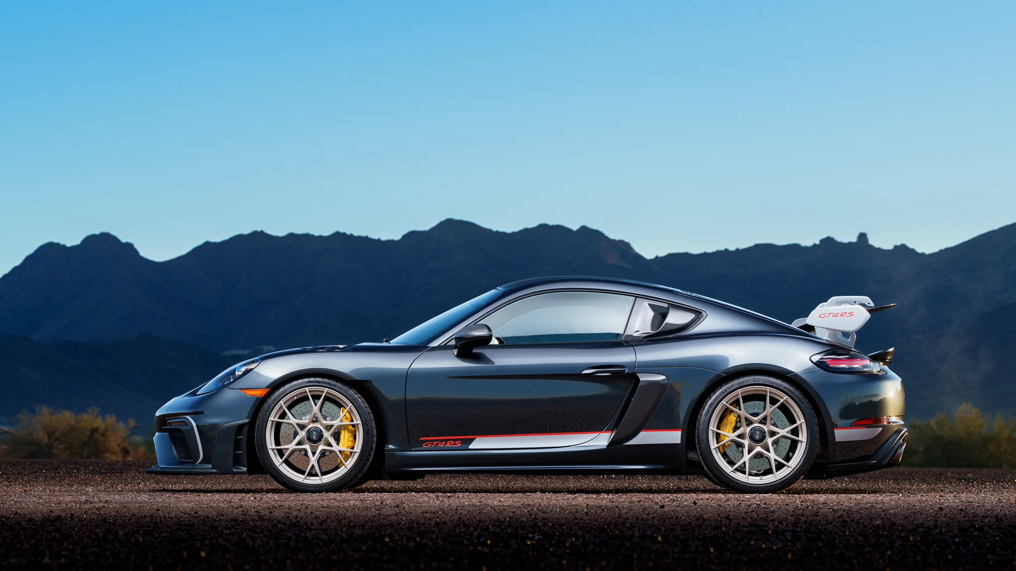 2023 Porsche 718 Cayman GT4 RS Weissach in Carbon Steel Grey Metallic
