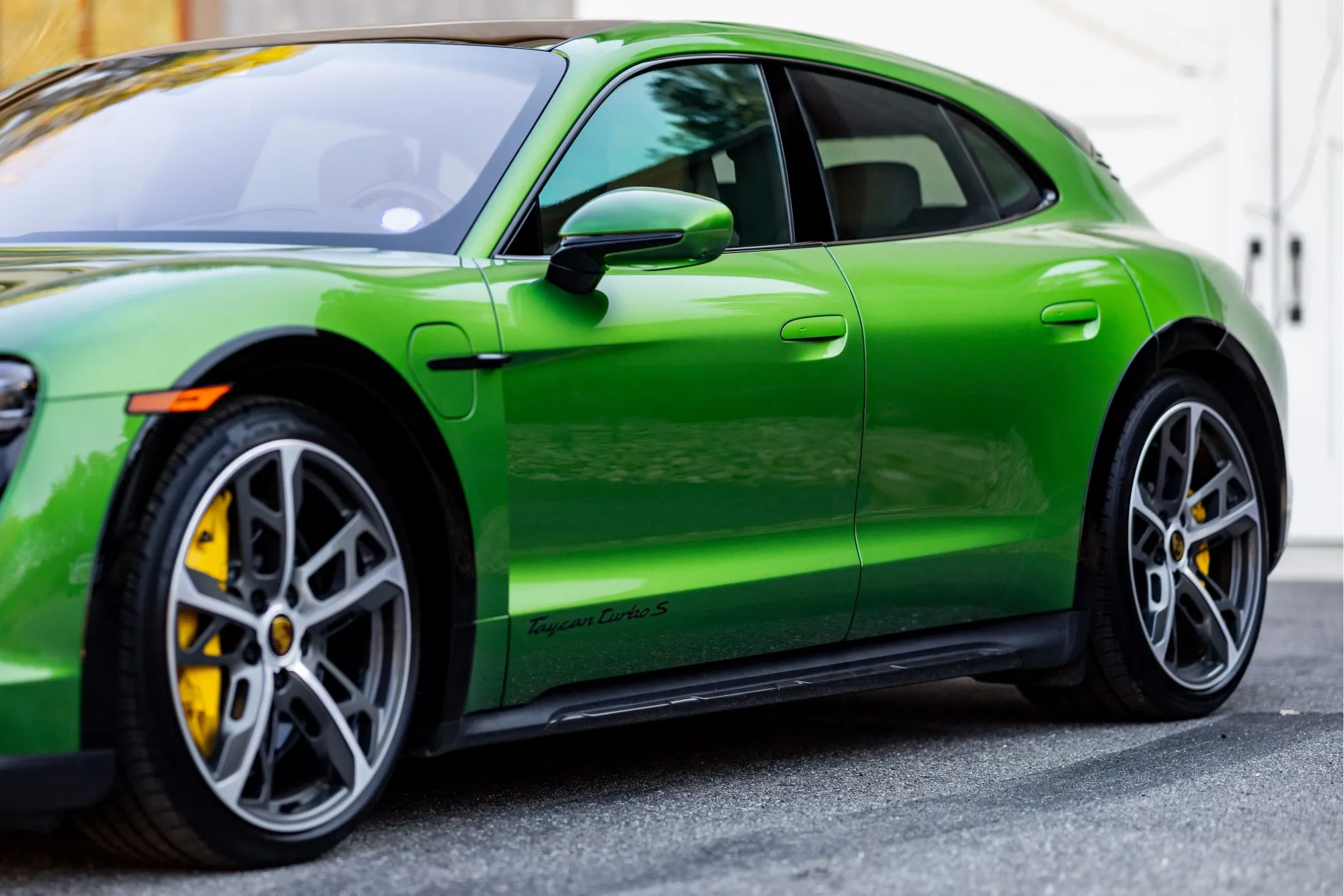2022 Porsche Taycan Turbo S Cross Turismo in Mamba Green Metallic