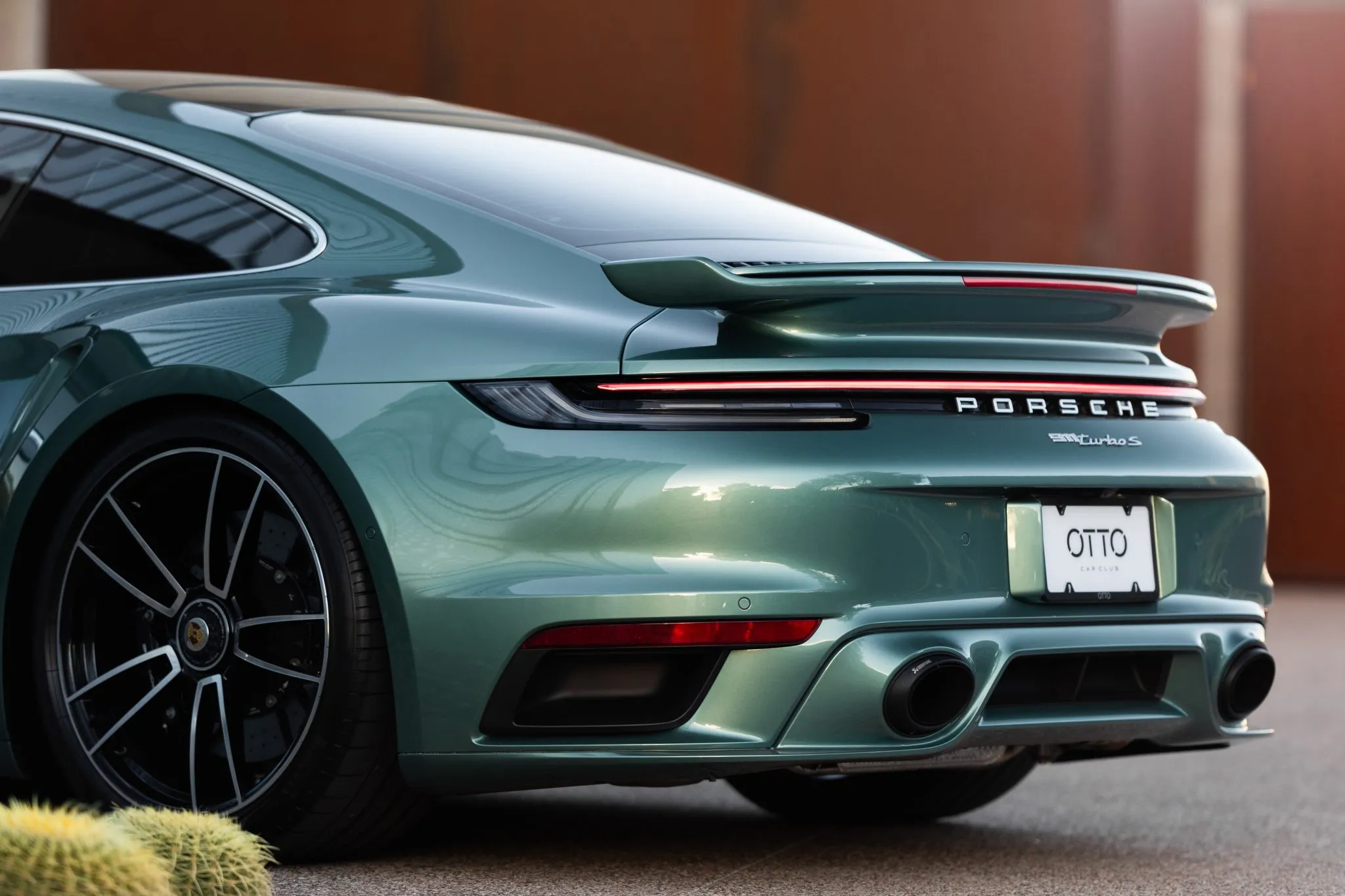 2022 Porsche 911 Turbo S Coupe in Racing Green Metallic