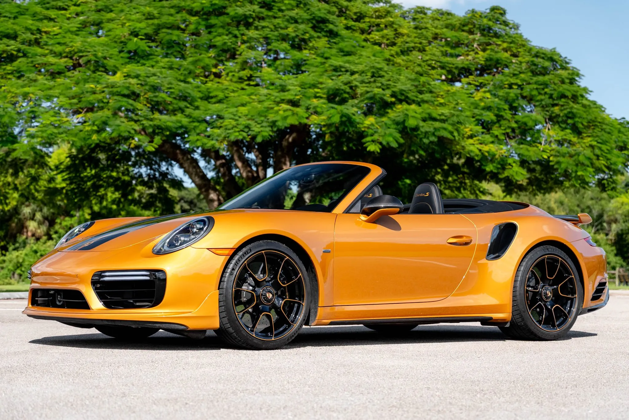 2019 Porsche 911 Turbo S Cabriolet Exclusive Series in Golden Yellow Metallic