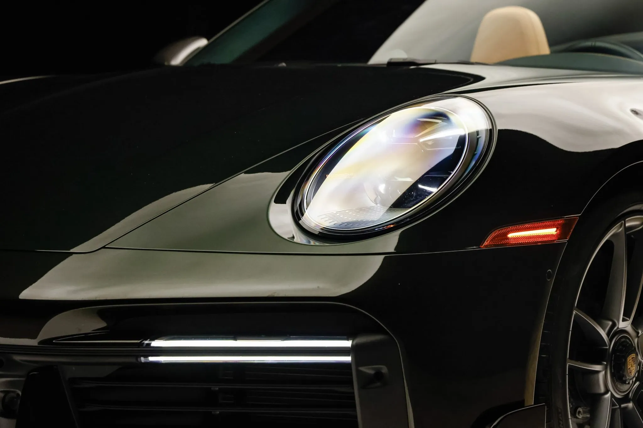 2023 Porsche 911 Turbo S Cabriolet in Dark Olive Metallic