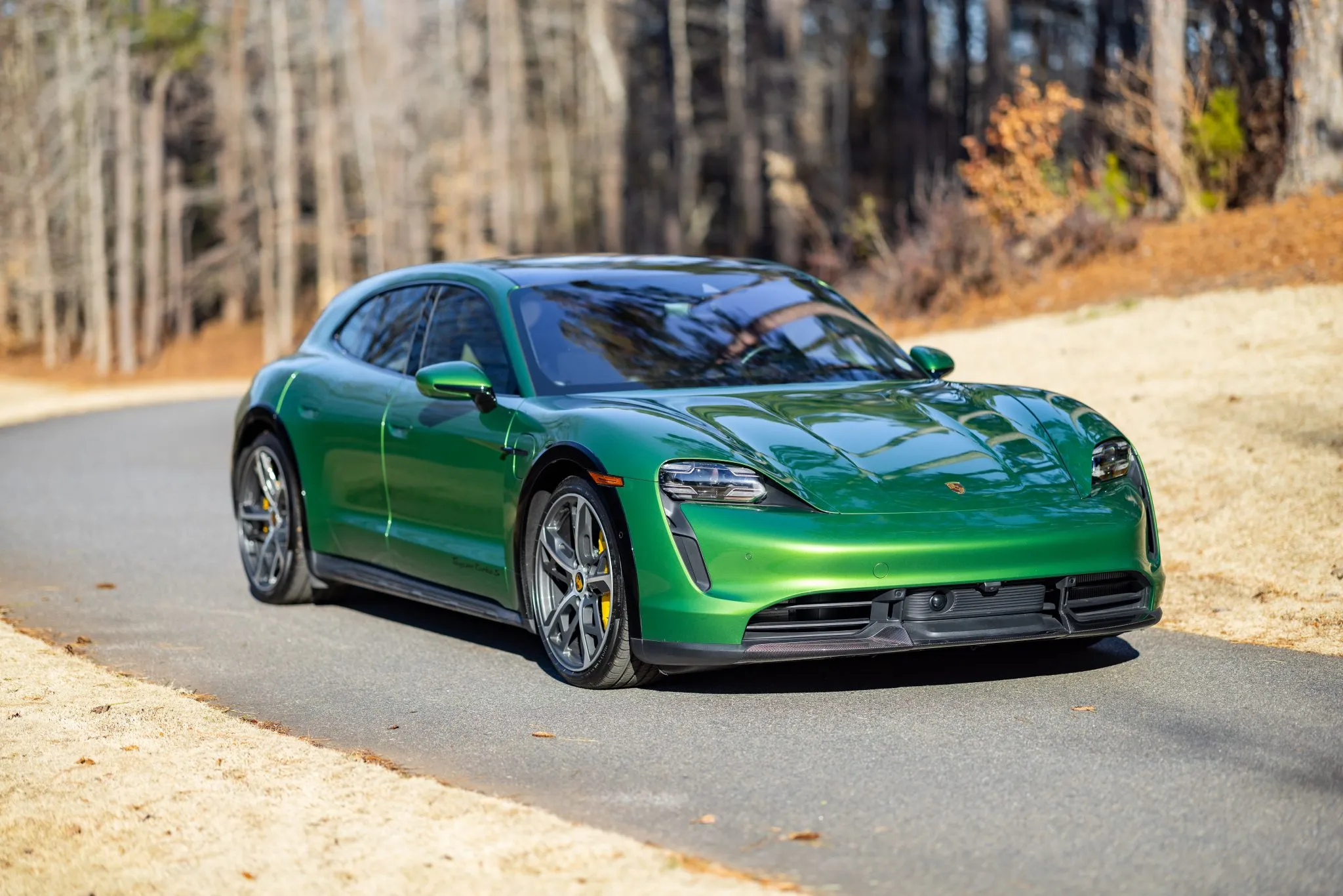 2022 Porsche Taycan Turbo S Cross Turismo in Mamba Green Metallic
