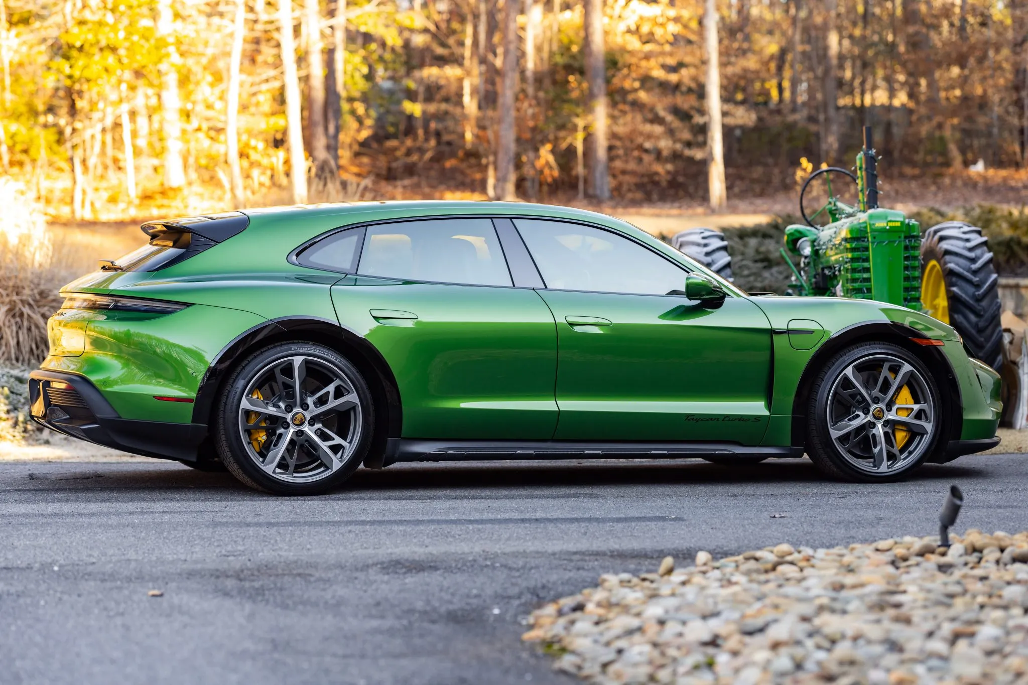 2022 Porsche Taycan Turbo S Cross Turismo in Mamba Green Metallic