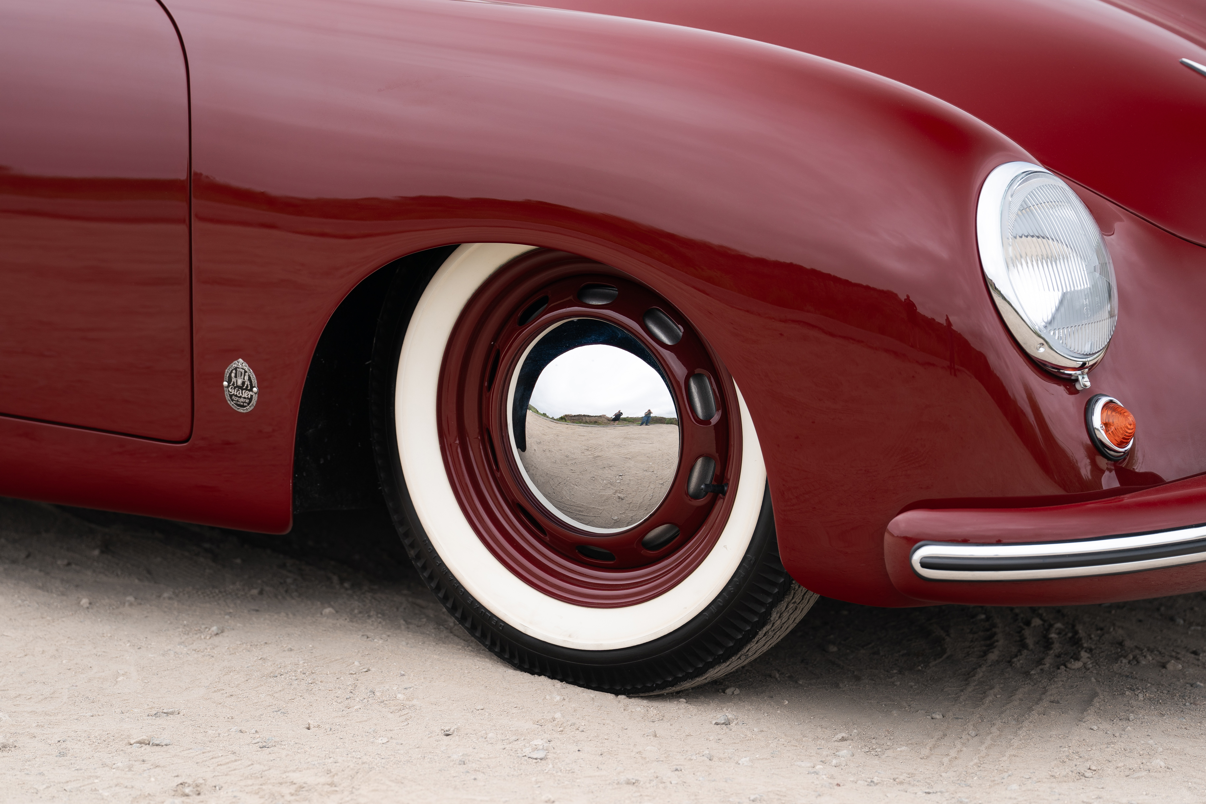1953 Porsche 356 Cabriolet by Gläser in Strawberry Red