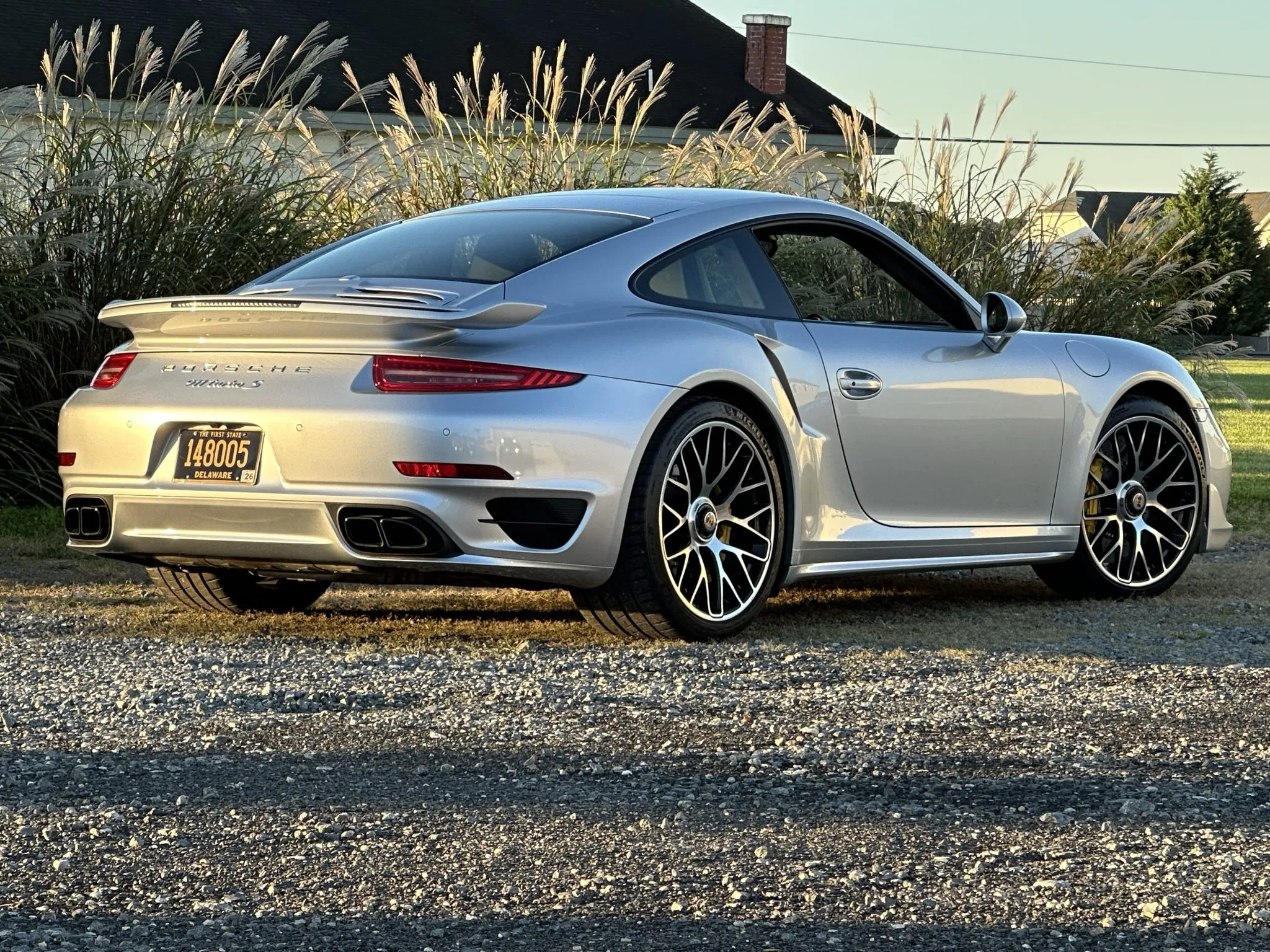 2015 Porsche 911 Turbo S Coupe in Rhodium Silver Metallic