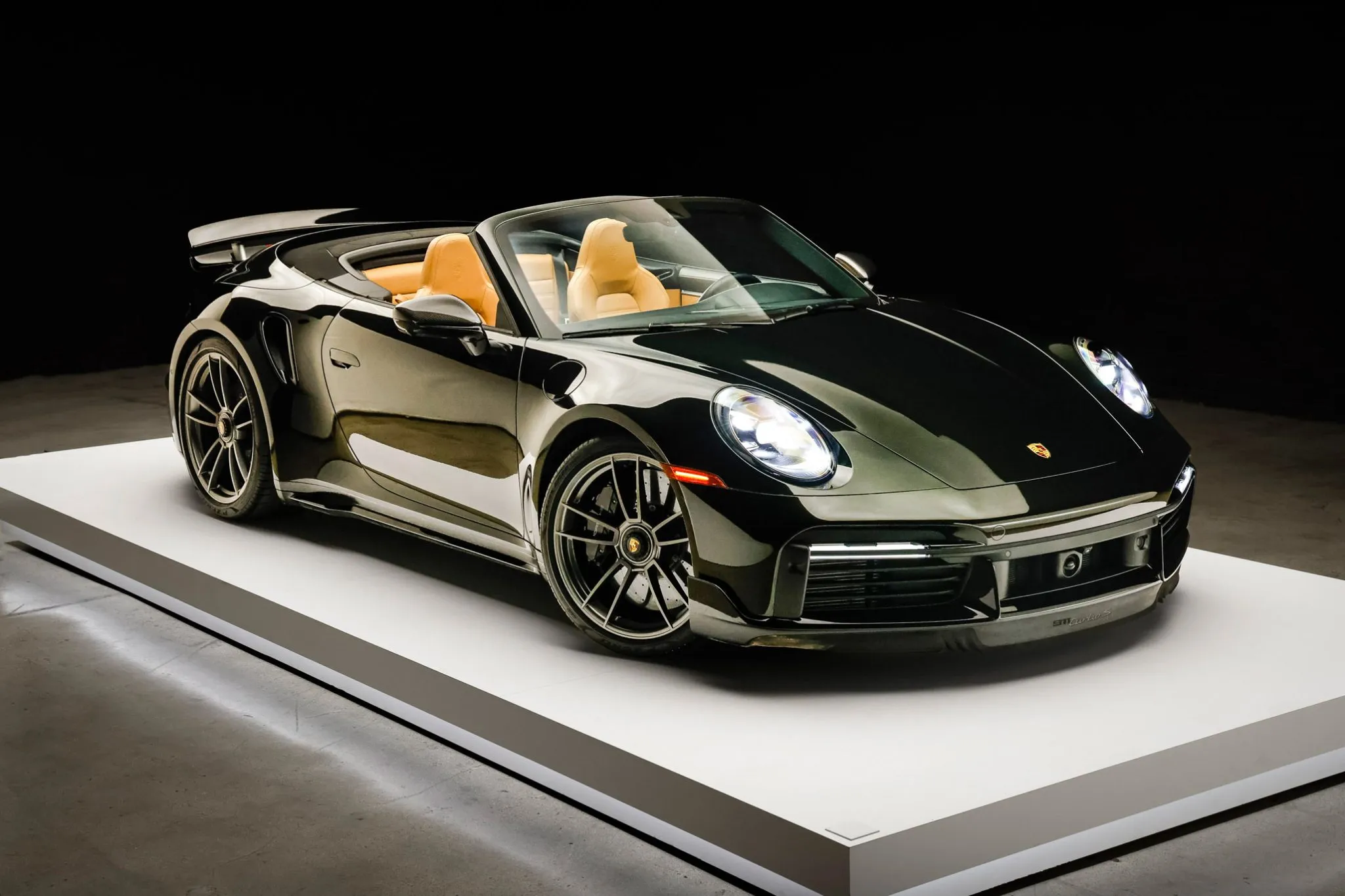 2023 Porsche 911 Turbo S Cabriolet in Dark Olive Metallic