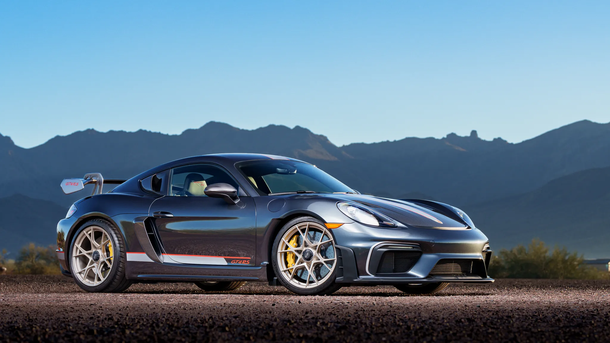 2023 Porsche 718 Cayman GT4 RS Weissach in Carbon Steel Grey Metallic