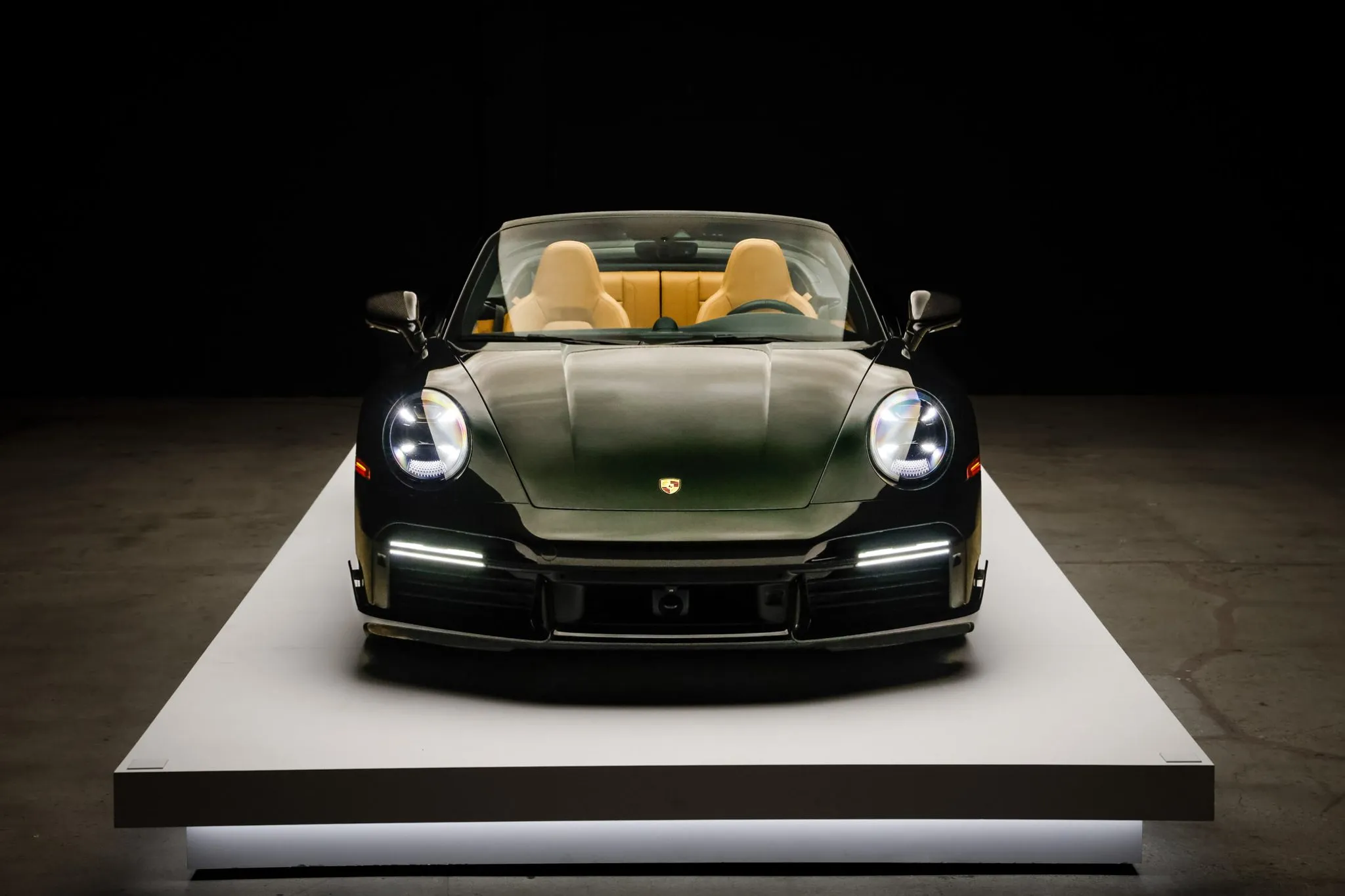 2023 Porsche 911 Turbo S Cabriolet in Dark Olive Metallic