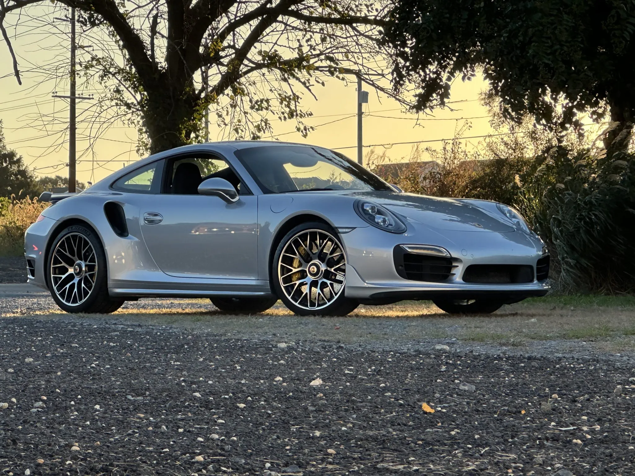2015 Porsche 911 Turbo S Coupe in Rhodium Silver Metallic