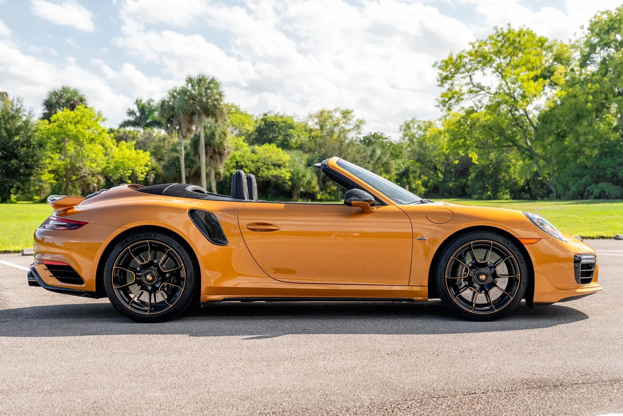 2019 Porsche 911 Turbo S Cabriolet Exclusive Series in Golden Yellow Metallic