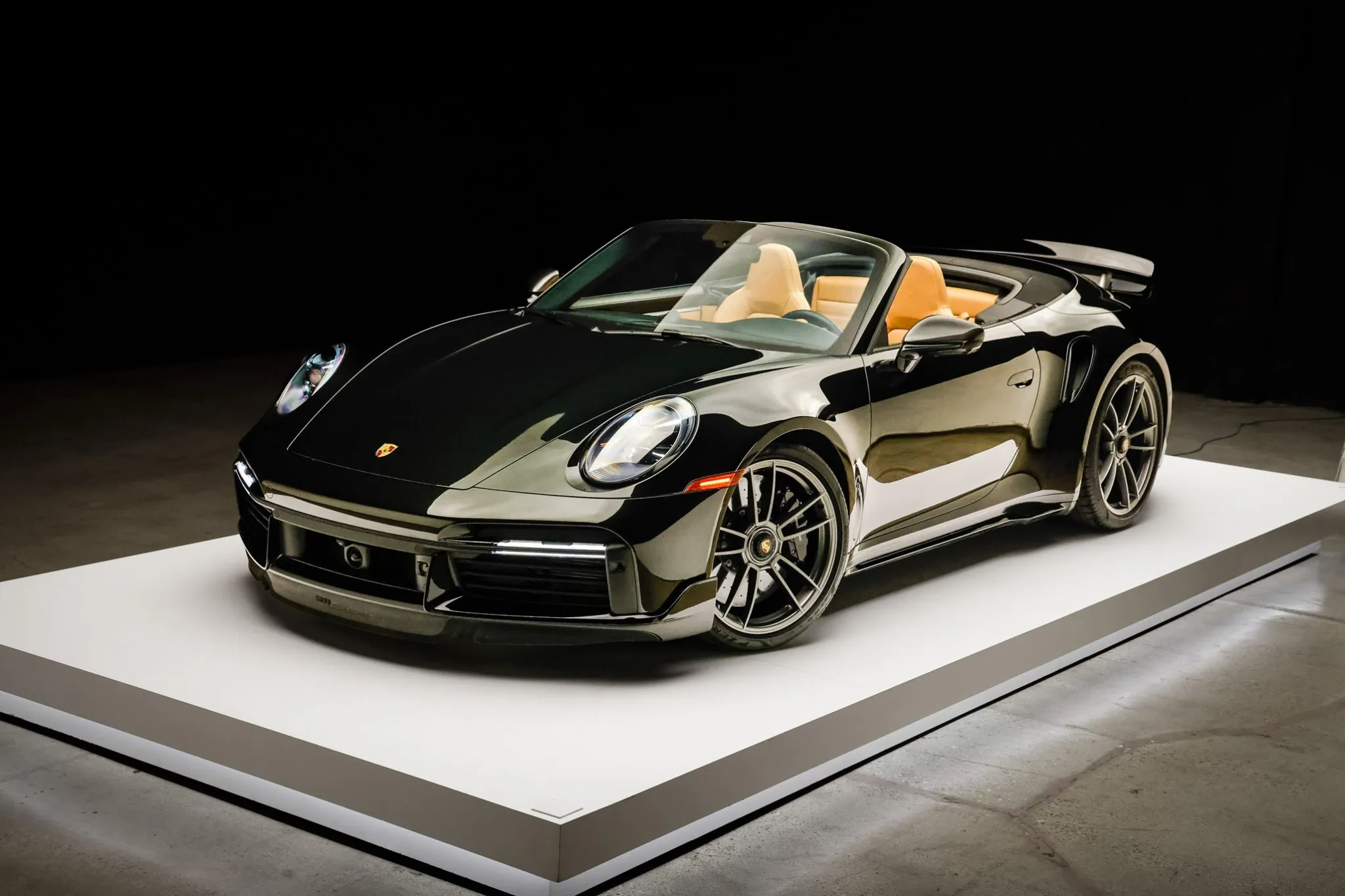 2023 Porsche 911 Turbo S Cabriolet in Dark Olive Metallic