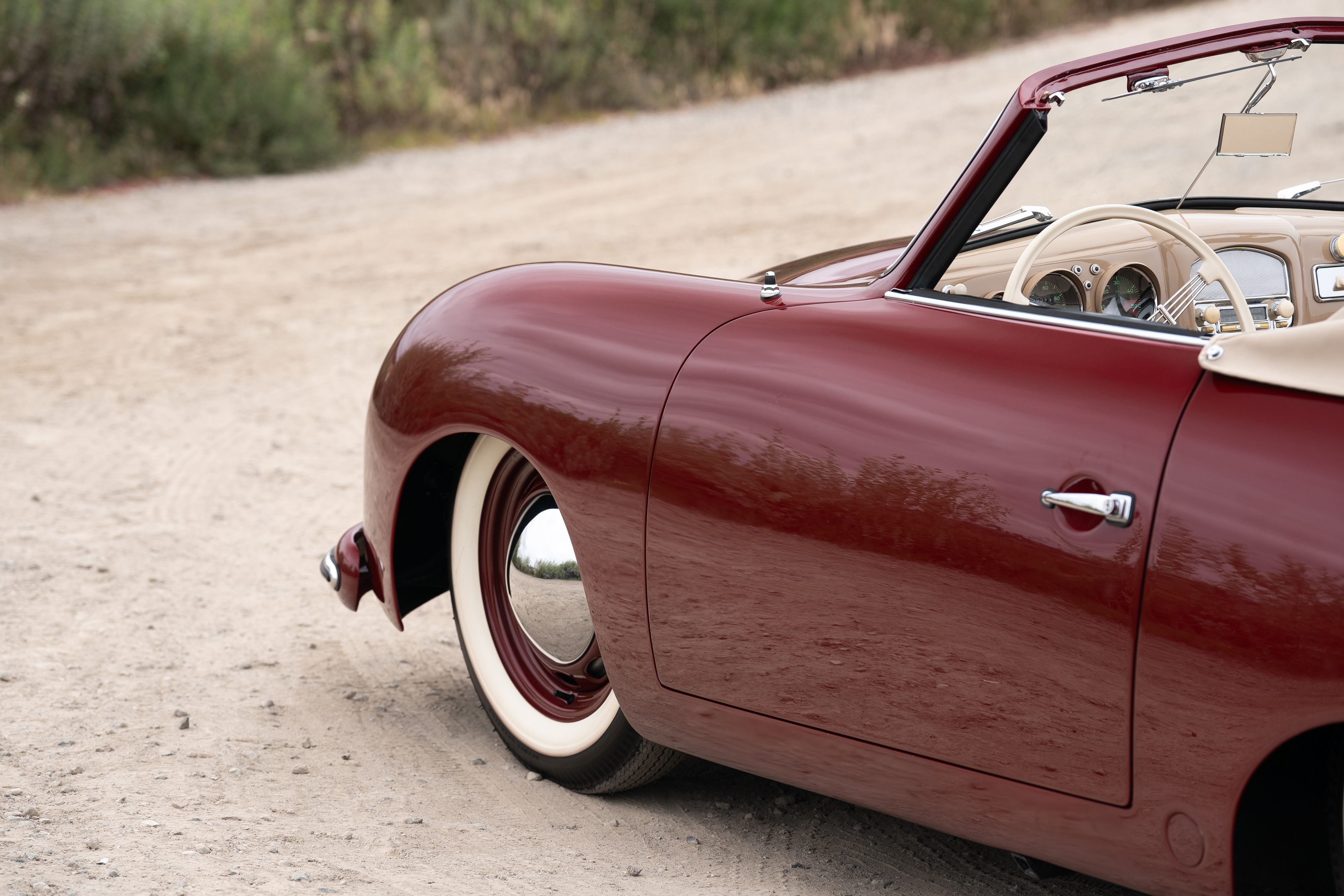 1953 Porsche 356 Cabriolet by Gläser in Strawberry Red