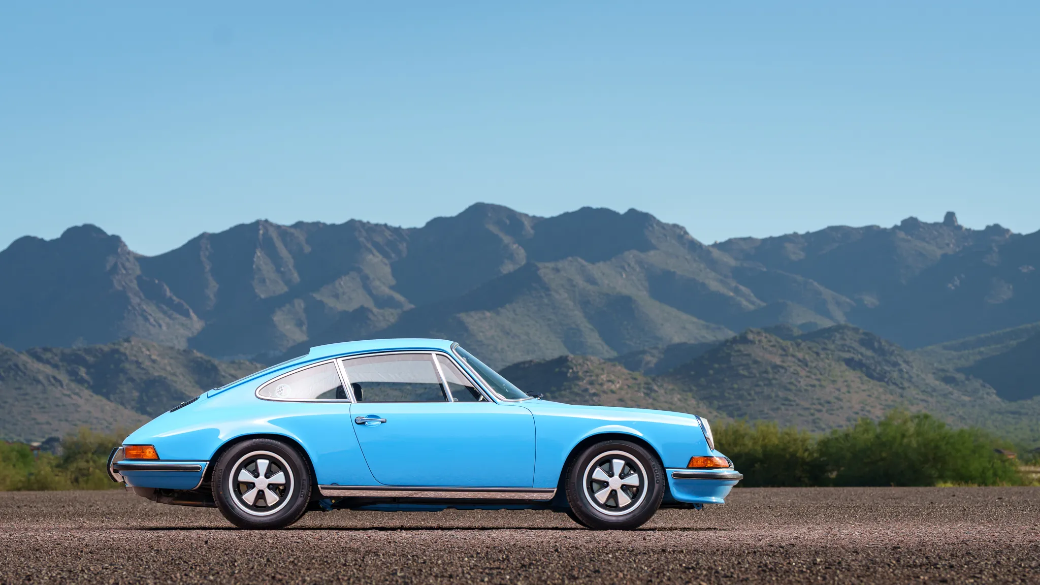 1973 Porsche 911E Coupe in Pastel Blue