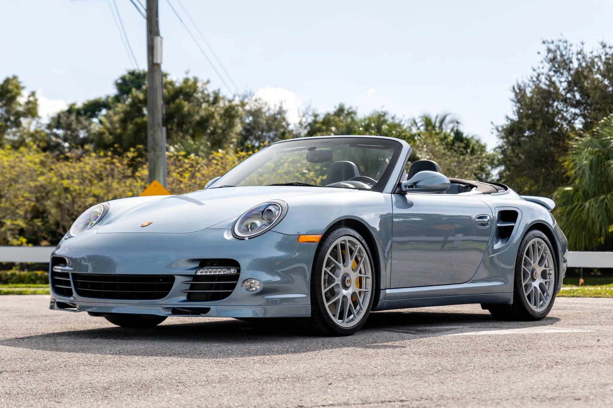2011 Porsche 911 Turbo S Cabriolet in Ice Blue Metallic