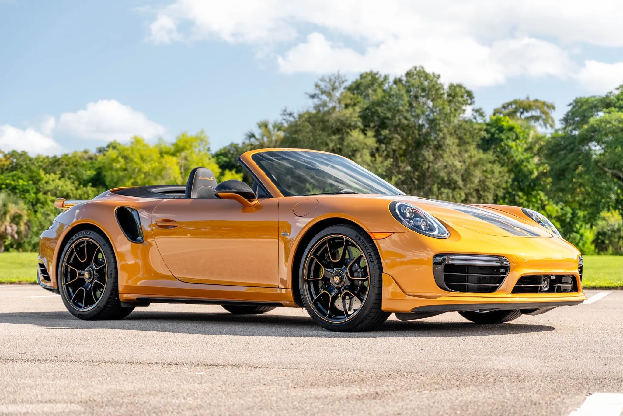 2019 Porsche 911 Turbo S Cabriolet Exclusive Series in Golden Yellow Metallic