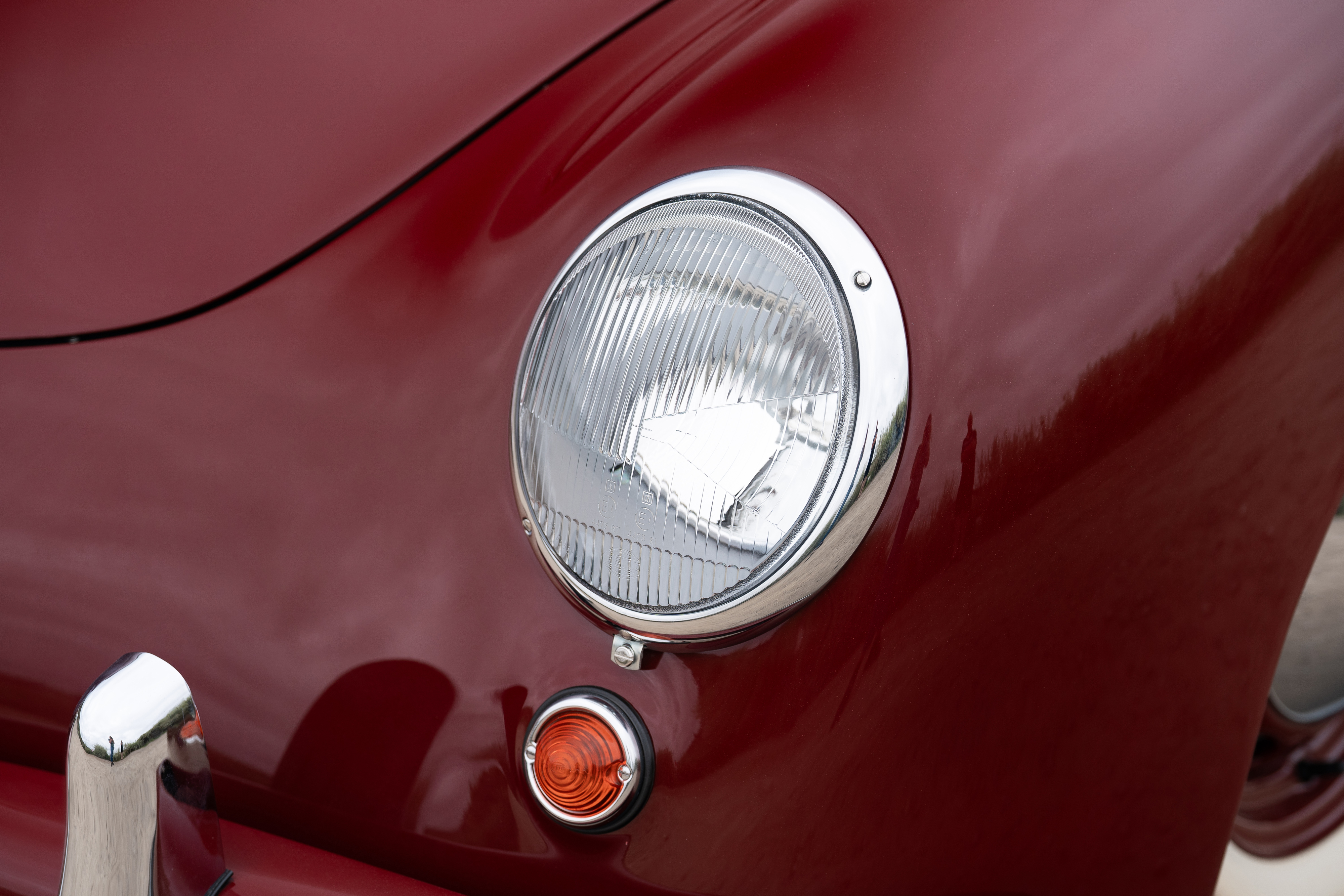 1953 Porsche 356 Cabriolet by Gläser in Strawberry Red