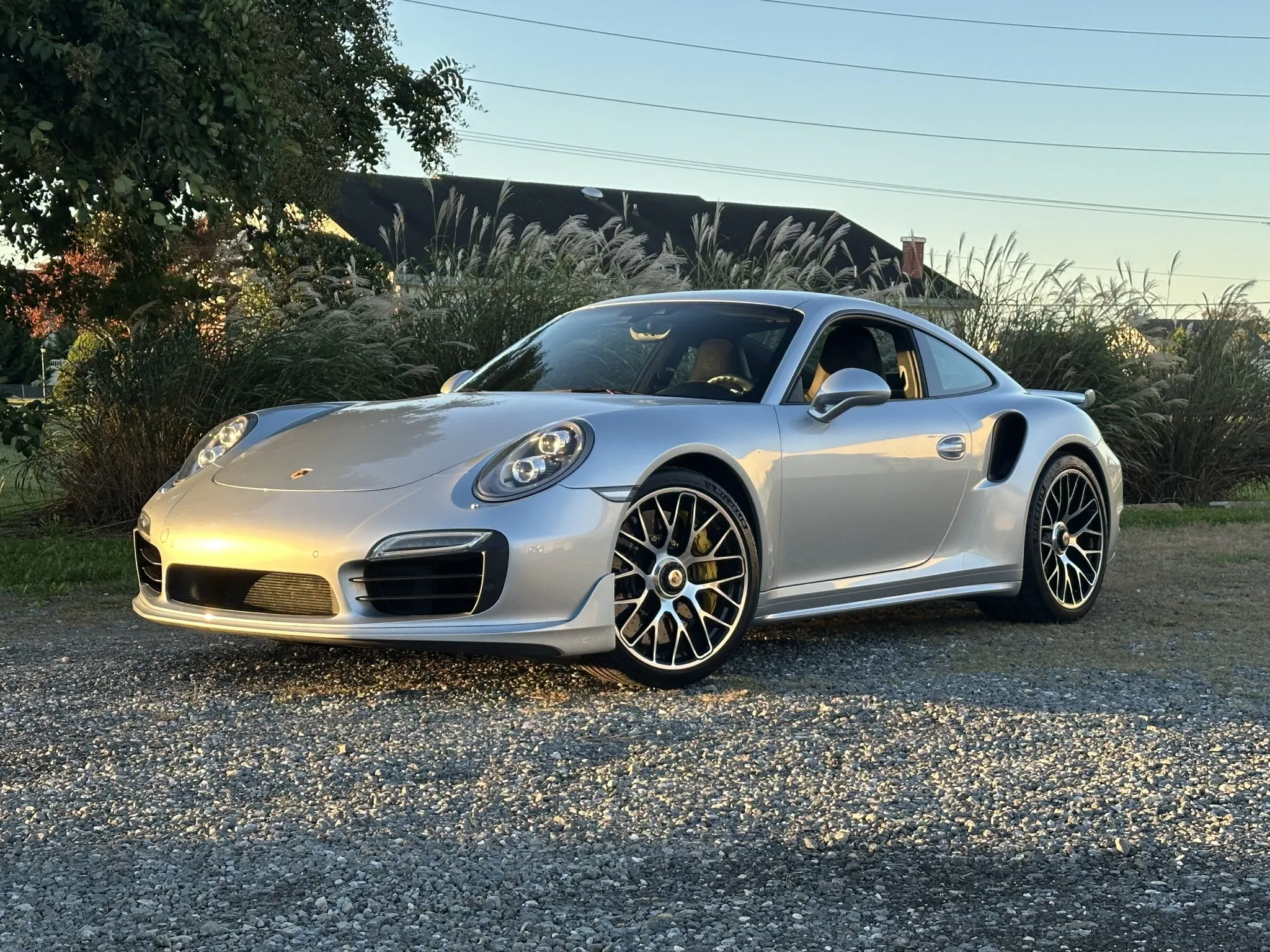 2015 Porsche 911 Turbo S Coupe in Rhodium Silver Metallic