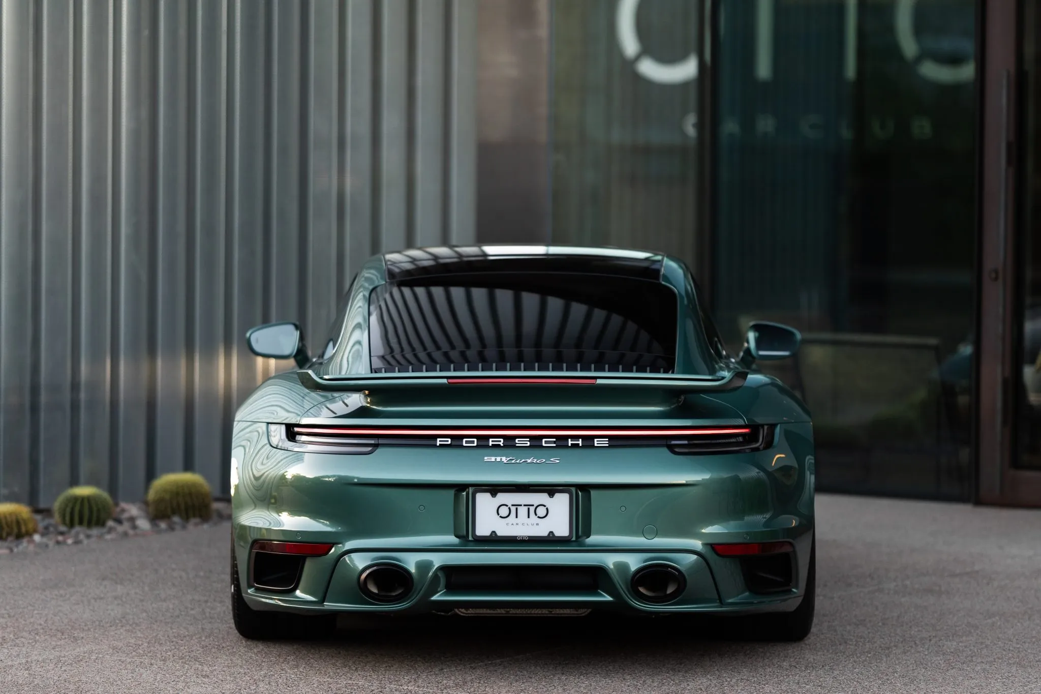 2022 Porsche 911 Turbo S Coupe in Racing Green Metallic