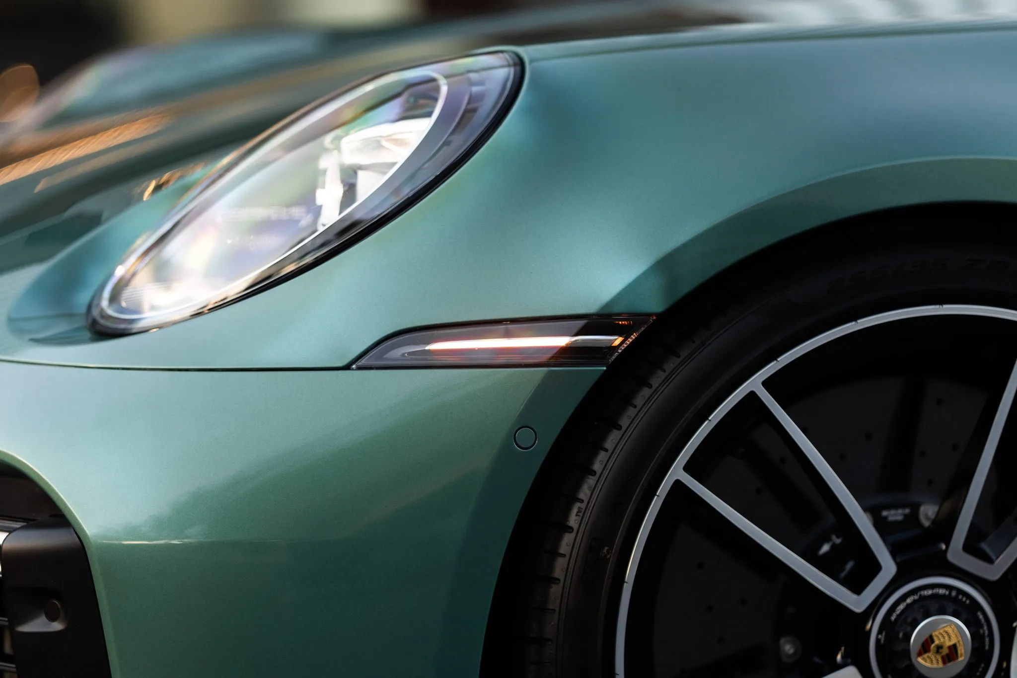 2022 Porsche 911 Turbo S Coupe in Racing Green Metallic