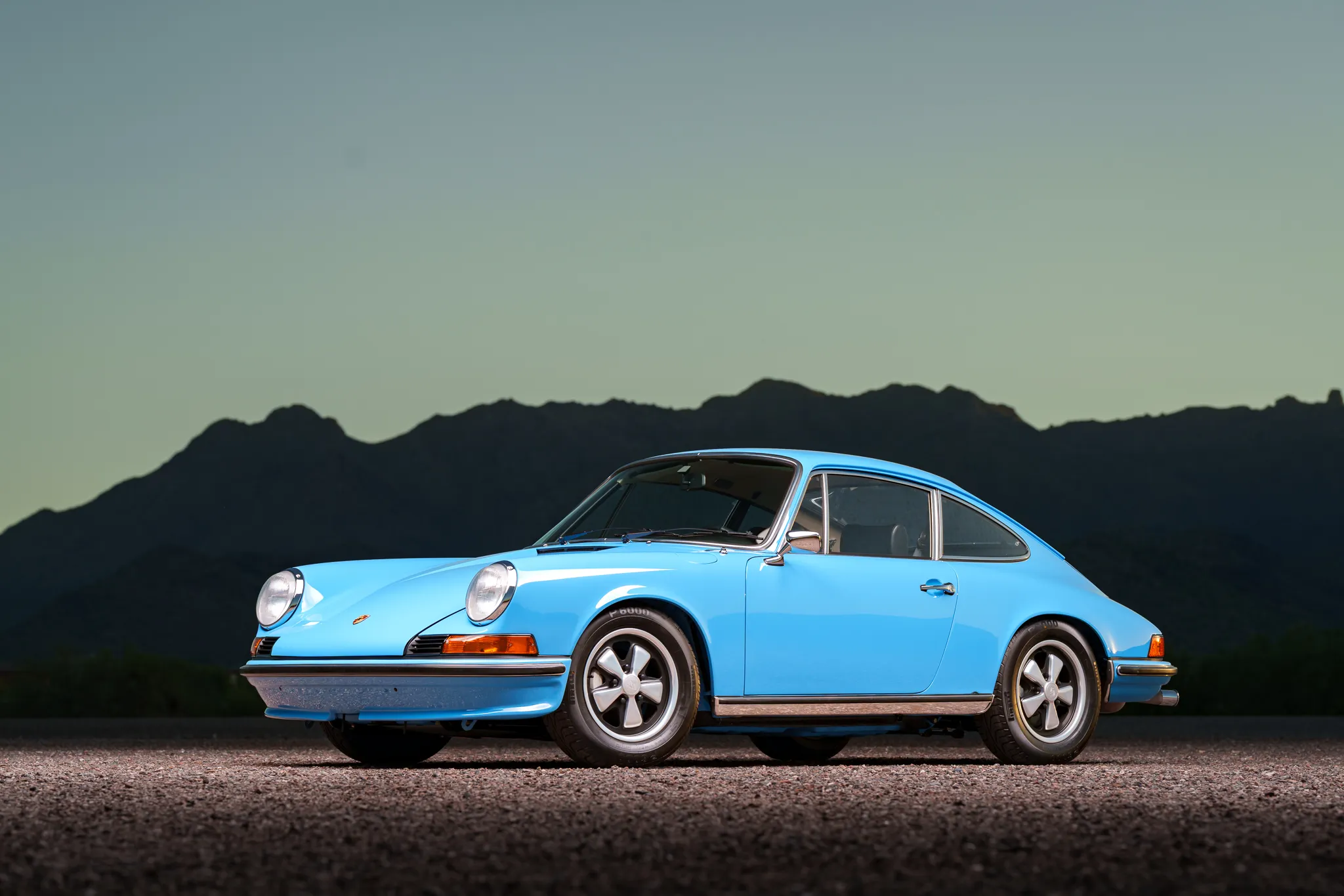 1973 Porsche 911E Coupe in Pastel Blue