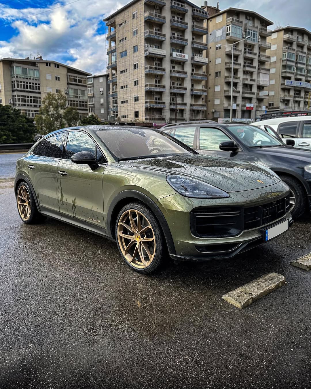 2023 Porsche Cayenne Turbo GT in Light Oak Green Metallic 