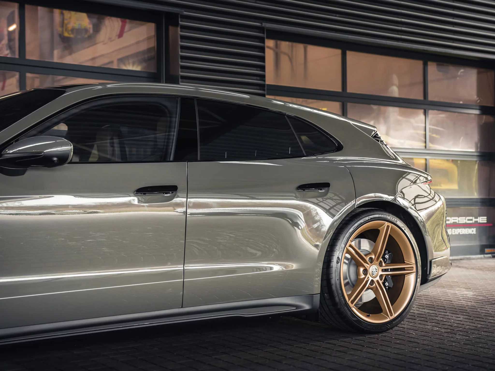 Porsche Taycan Sport Turismo in Alex Grey