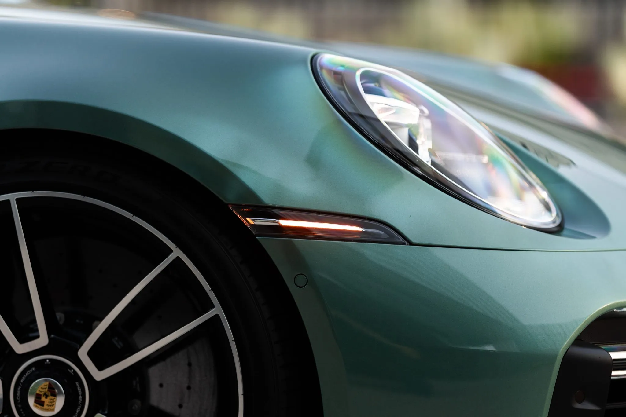 2022 Porsche 911 Turbo S Coupe in Racing Green Metallic