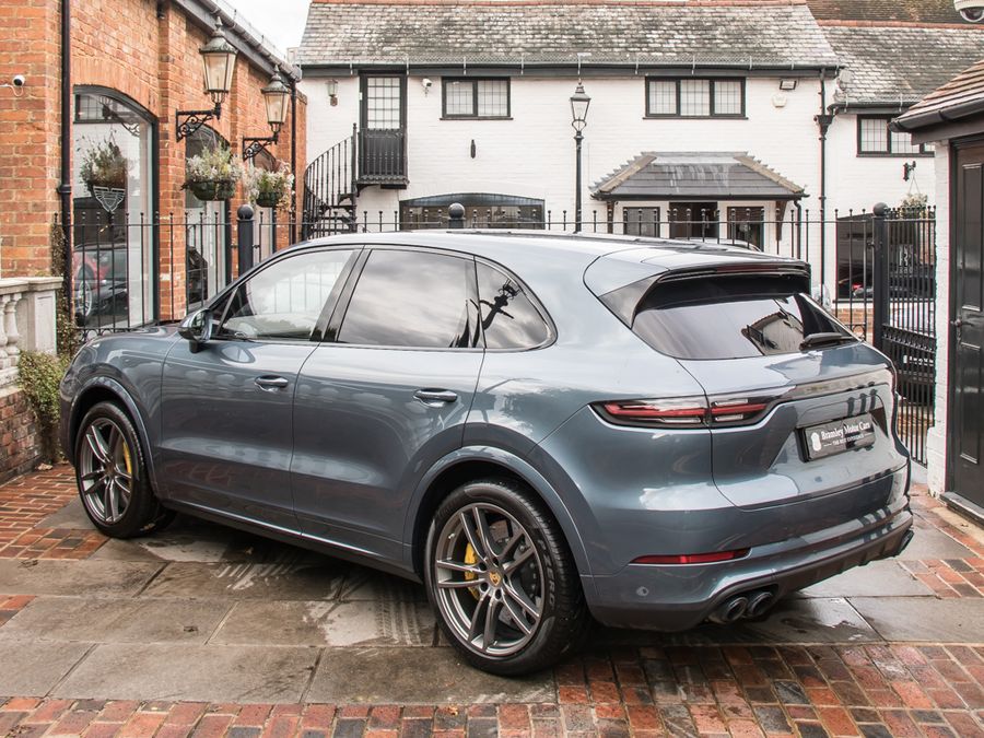 2019 Porsche Cayenne Turbo in Biscay Blue Metallic