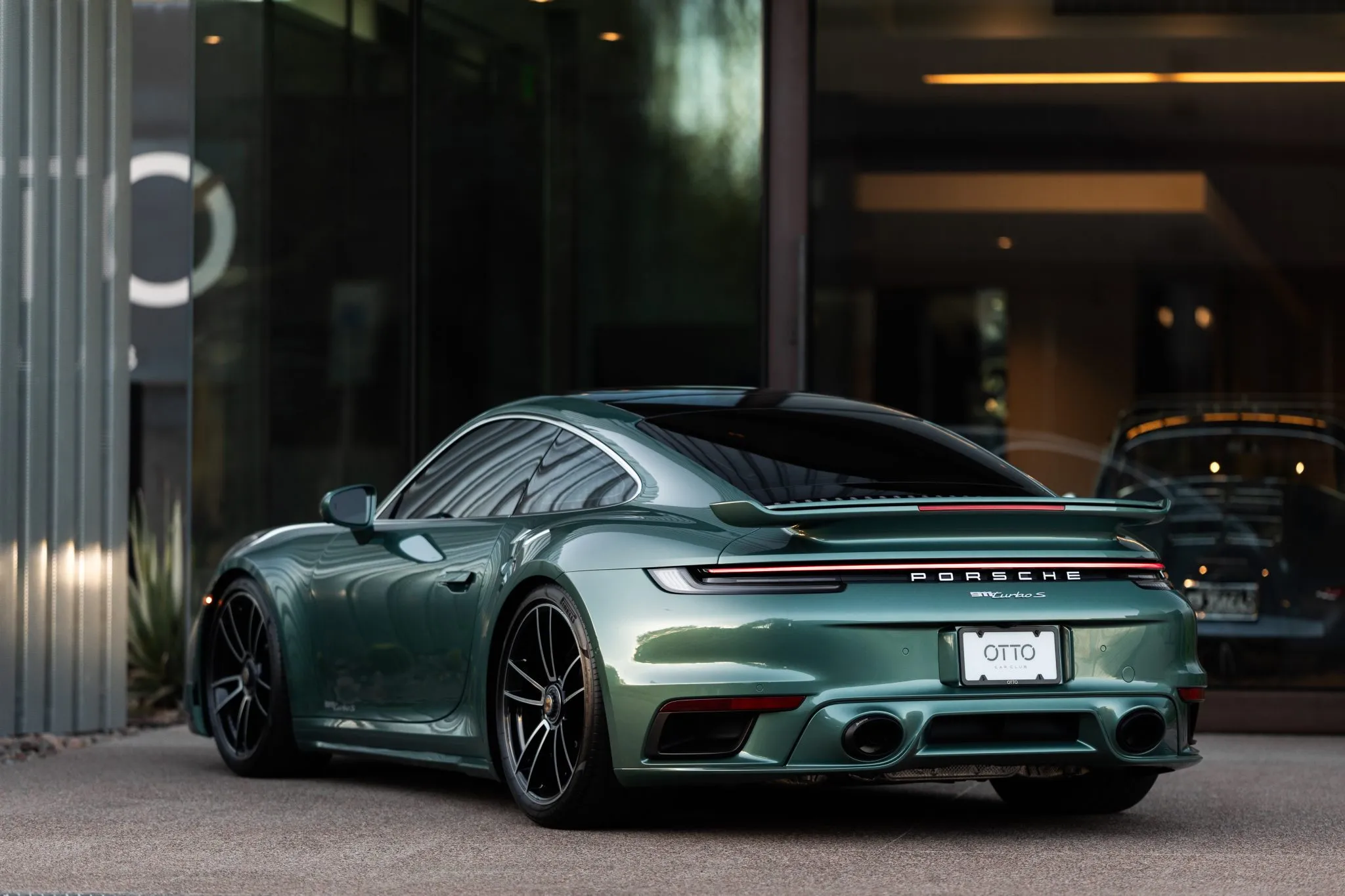 2022 Porsche 911 Turbo S Coupe in Racing Green Metallic